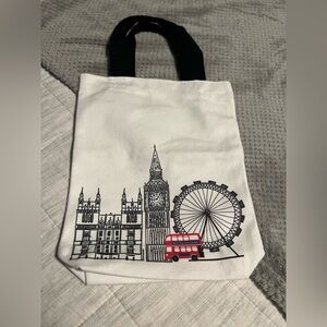 London Themed Tote Bag with Black Handles